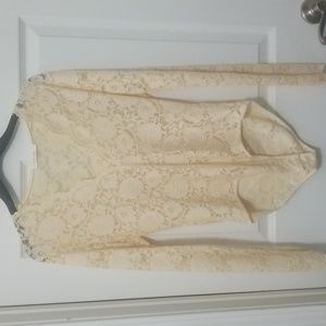 Win Win Floral Print Lace Bodysuit (Large) NWOT